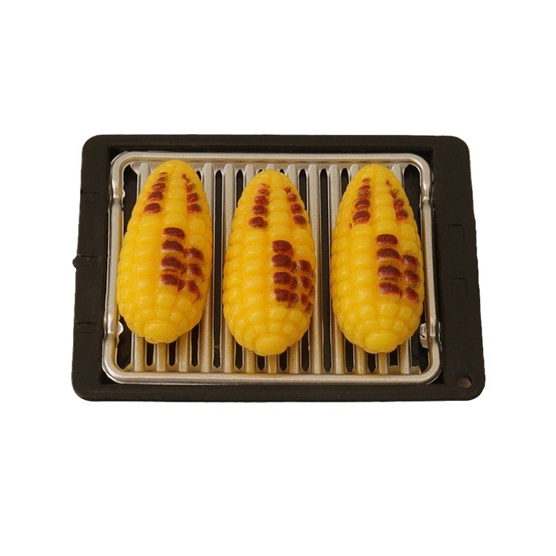 Cartoon Creative Baby House Over Home Mini Low Table Baking Plate Simulation Roasting Corn Micro Landscape Decoration Desktop Ornament