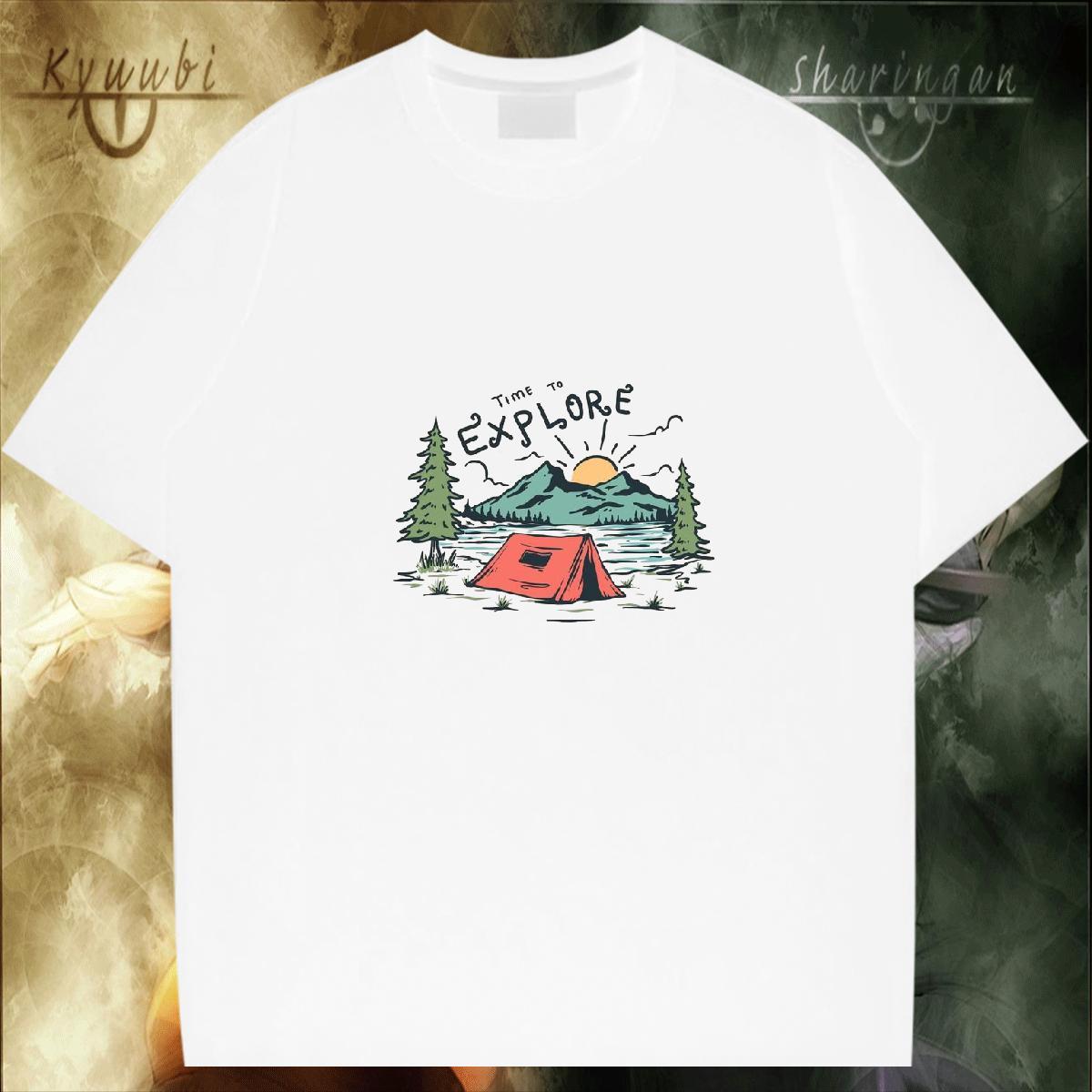 Loose Fit T-Shirts 230g Cotton mountains Home Outdoor Skull Breathable Short Sleeve Men Tops Tees Designer Tops Shirt