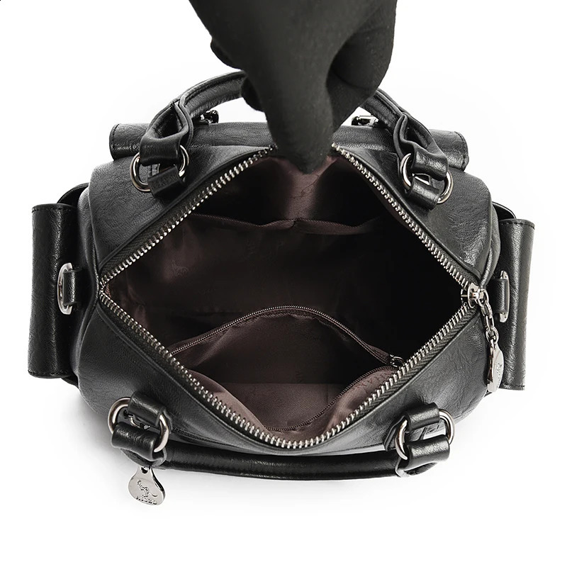 womens retro handbag fashionable cross body bag leather shoulder Boston Sac A Main 240817