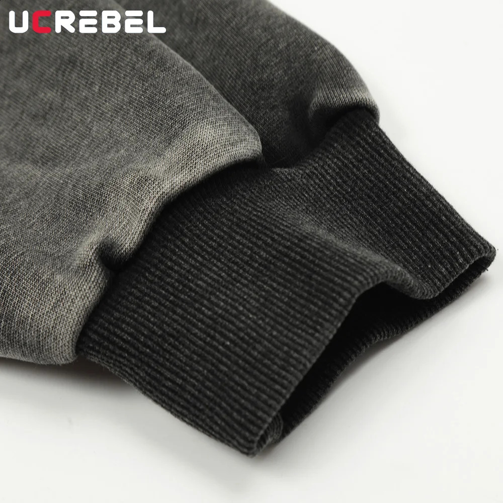 Printed hooded jacket mens autumn wash Distressed Rock High Street loose long sleeved zipper flying 240816