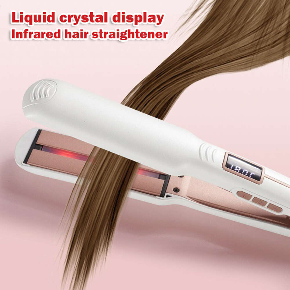 Professional Infrared Straightener Ceramic Tourmaline Flat Iron Hair Curler With LCD Display Salon Styling Tools