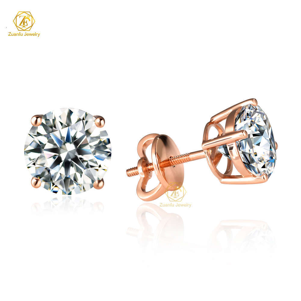 Classic Style IGI Lab Grown Diamond Stud Earrings 0.3CT to 1.5CT Gold with CVD HPHT for Engagement Gifts