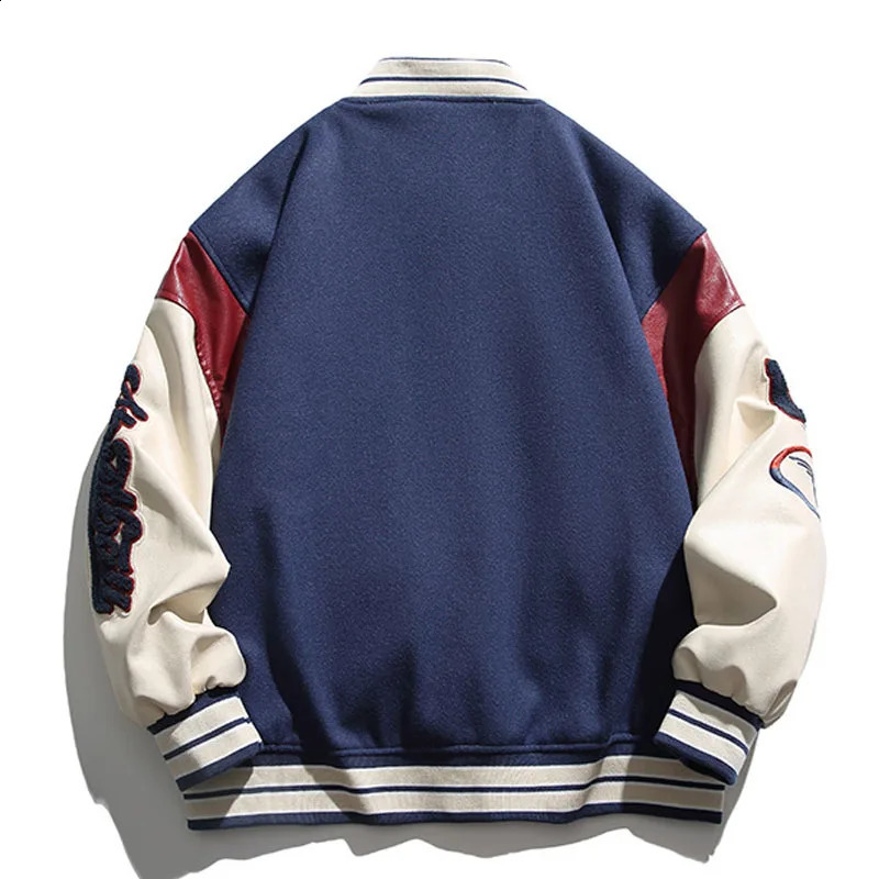 Streetwear Vintage Patchwork Baseball bomber student style jacket men collage jacket men american vintage jacket 240816