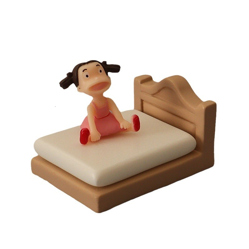Miniature simulation mini cabinet double bed cute little girl baby house decoration accessories micro landscape landscaping small ornaments