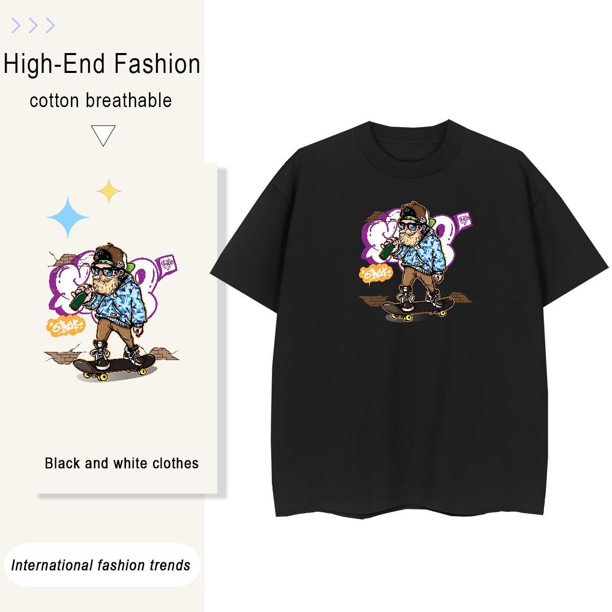 Free Shipping Man T Shirts 230g 100% Cotton character Casual Graphic Breathable Soft Men Tshirts DIY Customized Top Tees