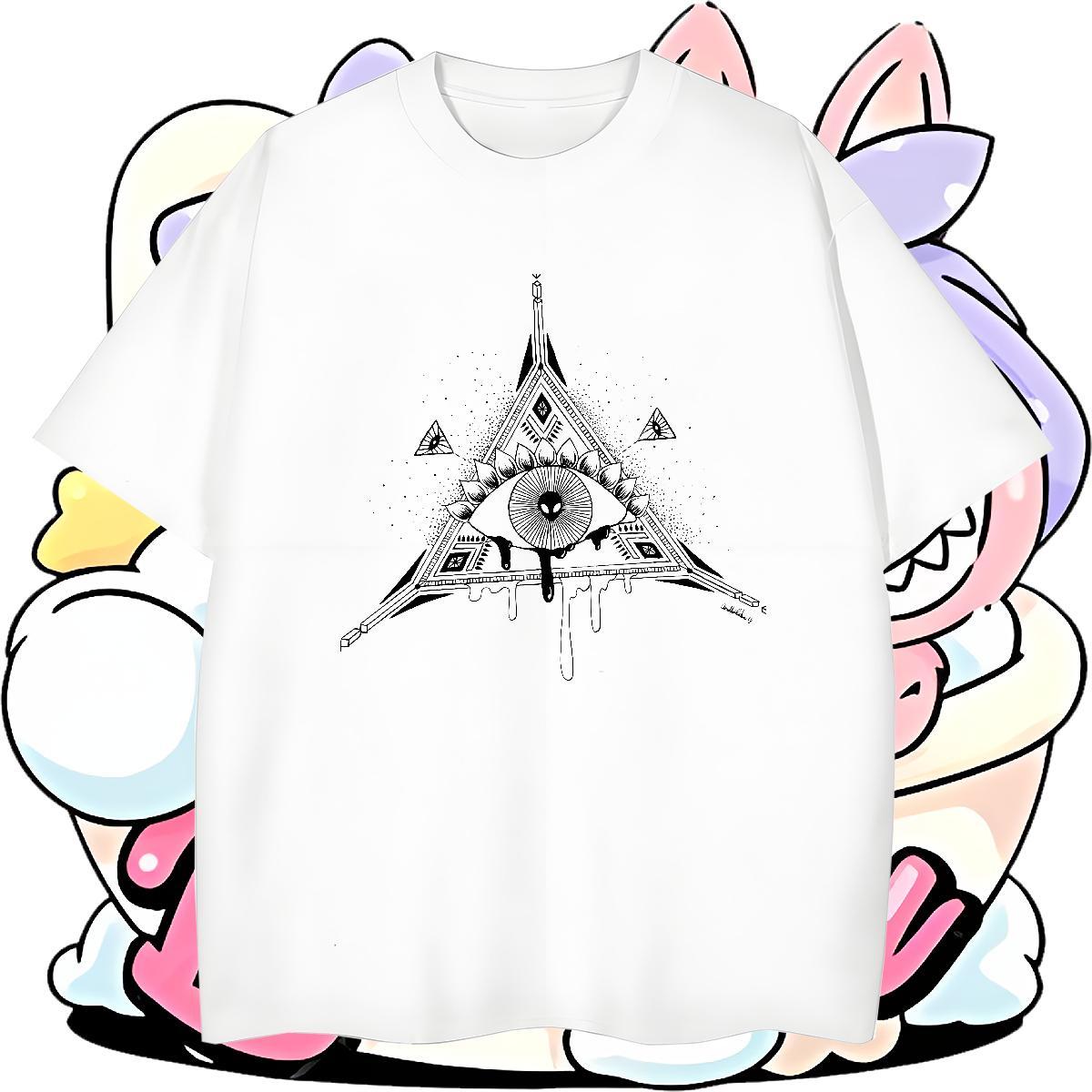 Cool Design T-Shirts 230g 100% Cotton eye of the devil Daily Wear Custom Printed Breathable Short Sleeve Mens Tshirts Brand Tops Tees