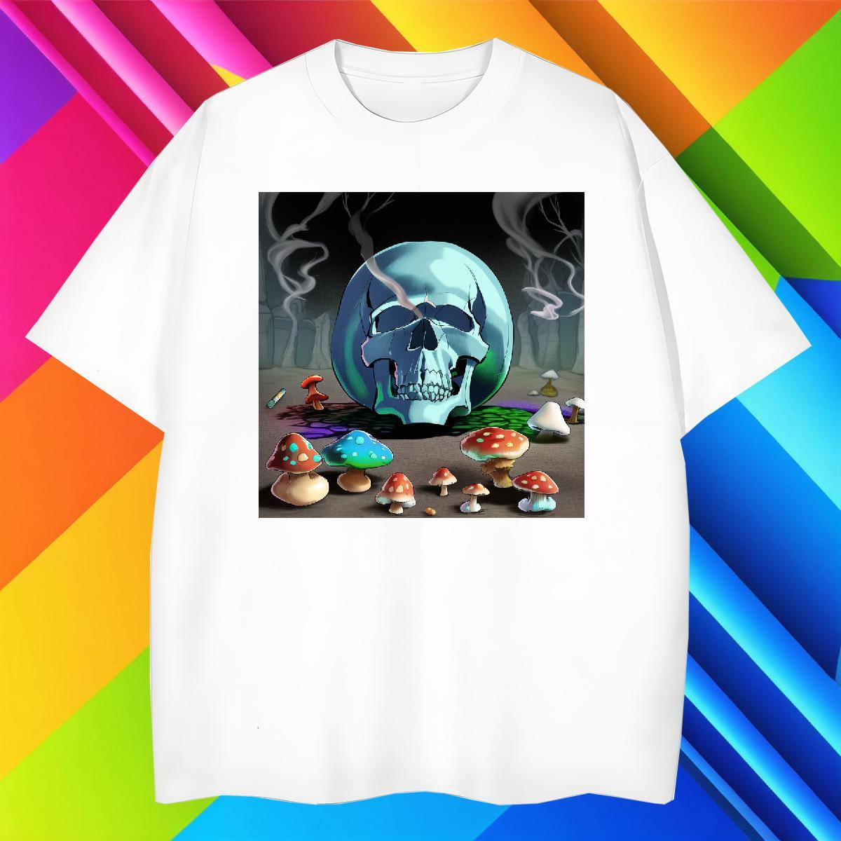 Cool Design T-Shirts 230g Cotton skull Outdoor Custom Printing Breathable Crew Neck Men Tops Tees Casual New Clothings
