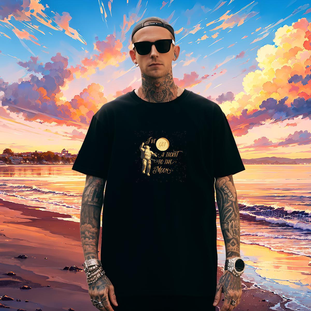 Loose Fit T shirt 230g Cotton spaceman Outdoor Custom Big Size Breathable Soft Men Tees Designer Wear