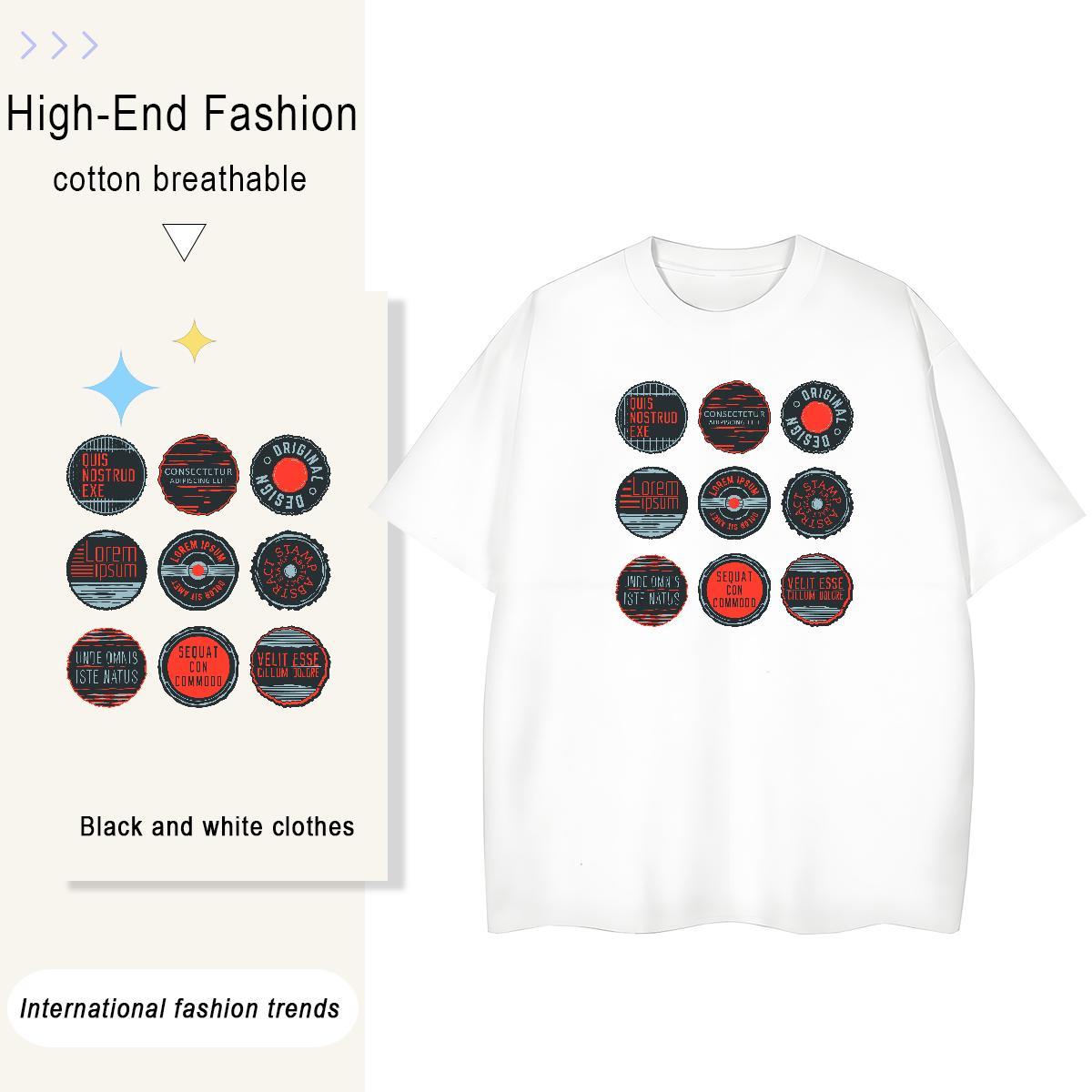 Popular T-Shirts for Men 230g Cotton letter Sport DIY Logo Oversized Breathable Soft Couples T Shirts New Arrival Tee Shirt