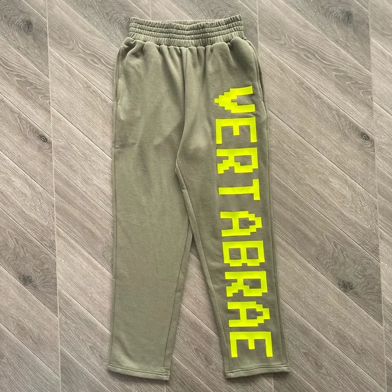 Black Vertebrae Sports Pants for Women 1 Quality Puff Printed Letter Cotton Oversized Jogging Drawstring 240816