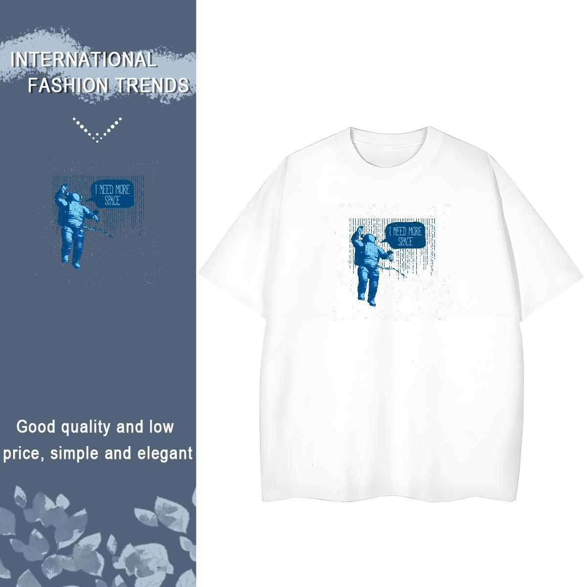 Unisex T Shirts Men 230g Cotton spaceman Outdoor Custom Print Plus Size Breathable Short Sleeve Tshirts 2024 DIY Tees Shirts