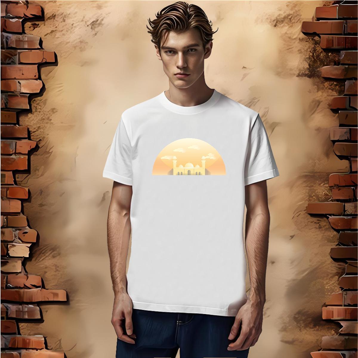 Free Shipping T-Shirts for Men 230g 100% Cotton sky Casual Beach DIY Printed Breathable Short Sleeve Tshirts New Designer Tops Tees
