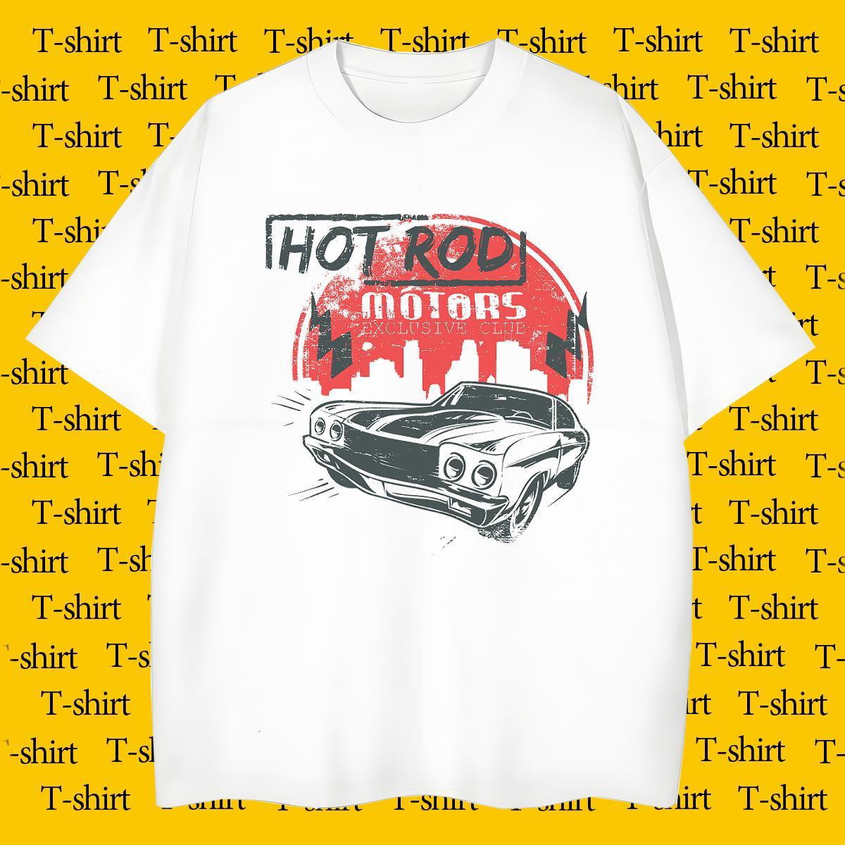 Brand T Shirts Men 230g Pure Cotton car Sports Casual DIY Anime O Neck Short Sleeves Couples T Shirts 2024 Tops