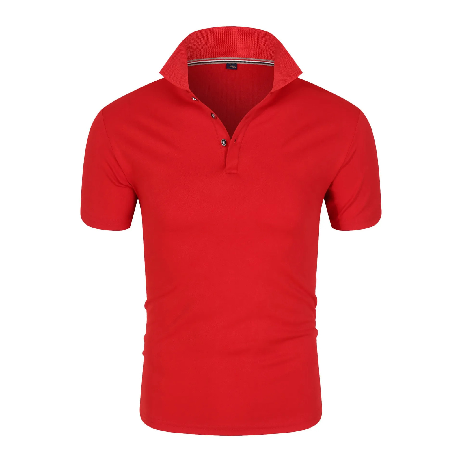 Solid Color Polo Shirt Mens Short Sleeve Button Tshirts Lapel Lightweight Streetwear Sport Casual Tops 260714 - view 5