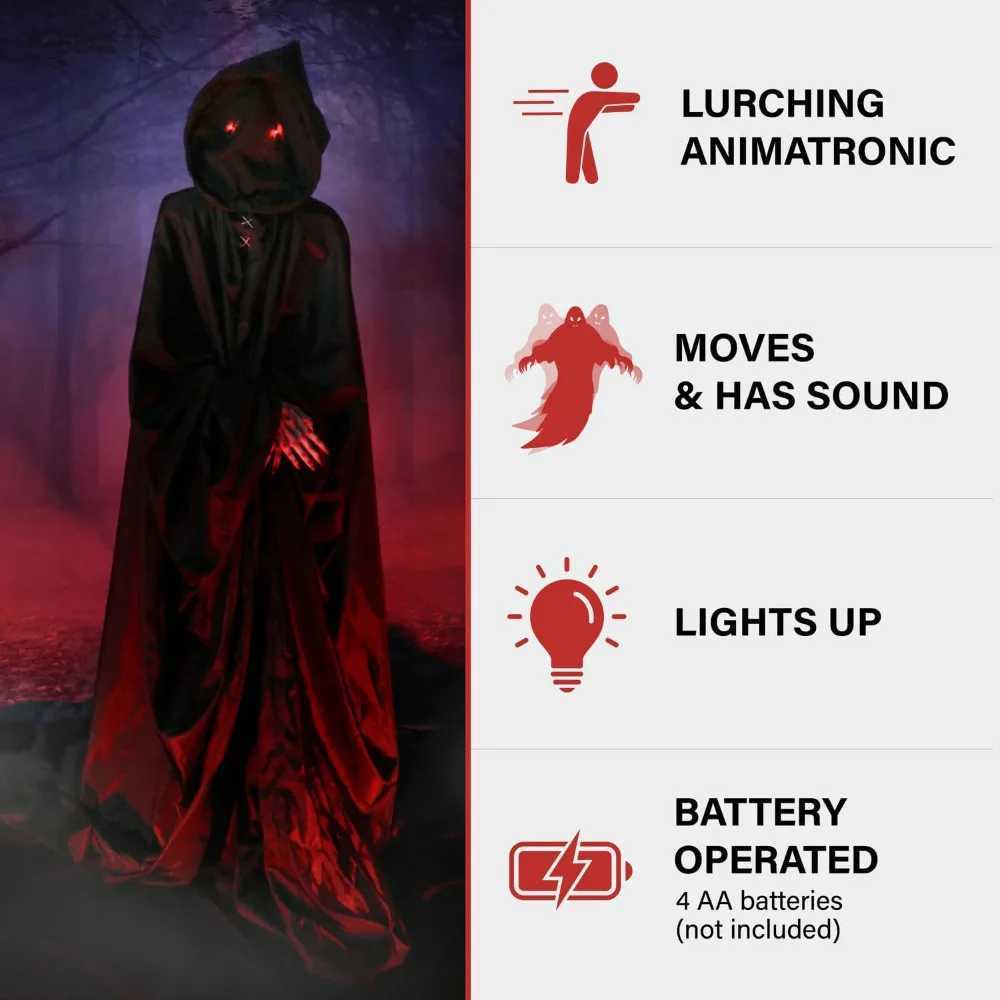 Halloween decoration campaign activates Lurching Demon Reaper by Scare Prop Animatic plugin or battery operated 72 ReaperX240817