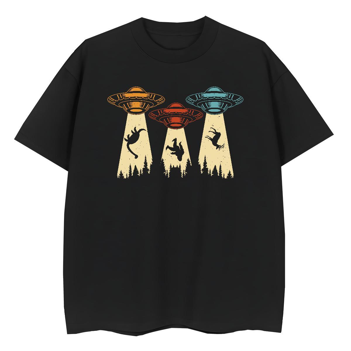 Loose Fit T Shirts Men 100% Cotton 230g ET Anime Printing Street DIY Printed O-Neck Short Sleeve Men Tees New Arrival Tops