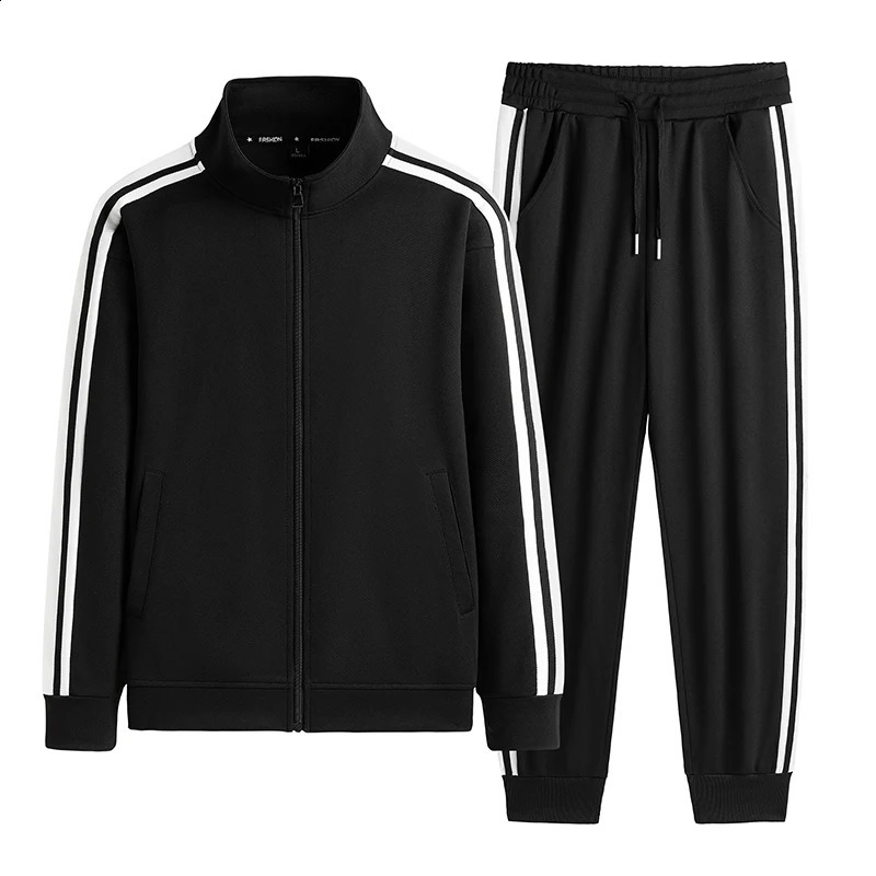 Mens sportswear spring and autumn Korean sportswear trend handmade casual two-piece set of sportswear 240827