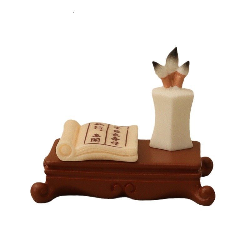 Creative Baby House Simulation Mini Miniature Resin Chinese Bookstore Ornament Go Table Ancient Style Brush Desktop Decoration