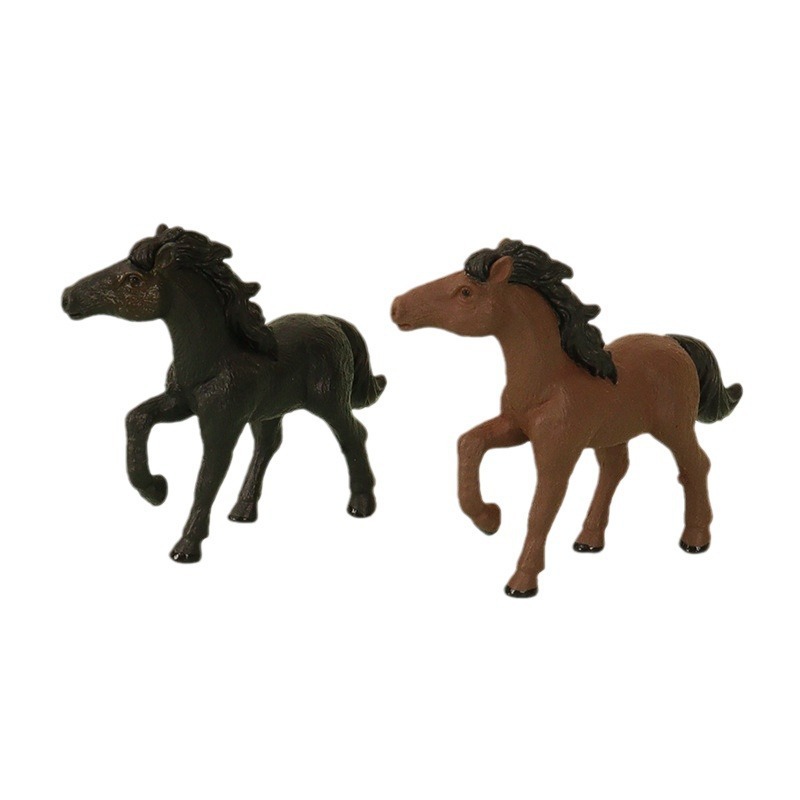 Adorable Miniature Horse Planter - Unique Brown & Black Ceramic Design with Natural Moss Accent