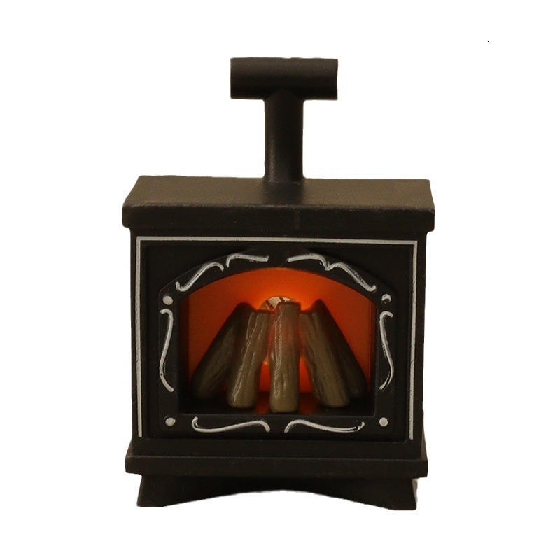 New Creative Miniature LED Lighting Simulation Fireplace Cute Bone Dog Baby House Ins Decorative Small Ornaments