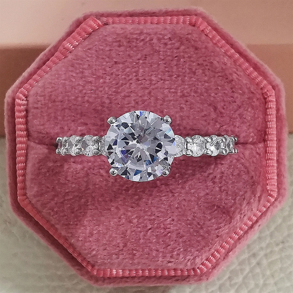 Sterg Sier Wedding Rings for Women: US Size 5-10, Sparkg Cubic Zirconia Eternity Band