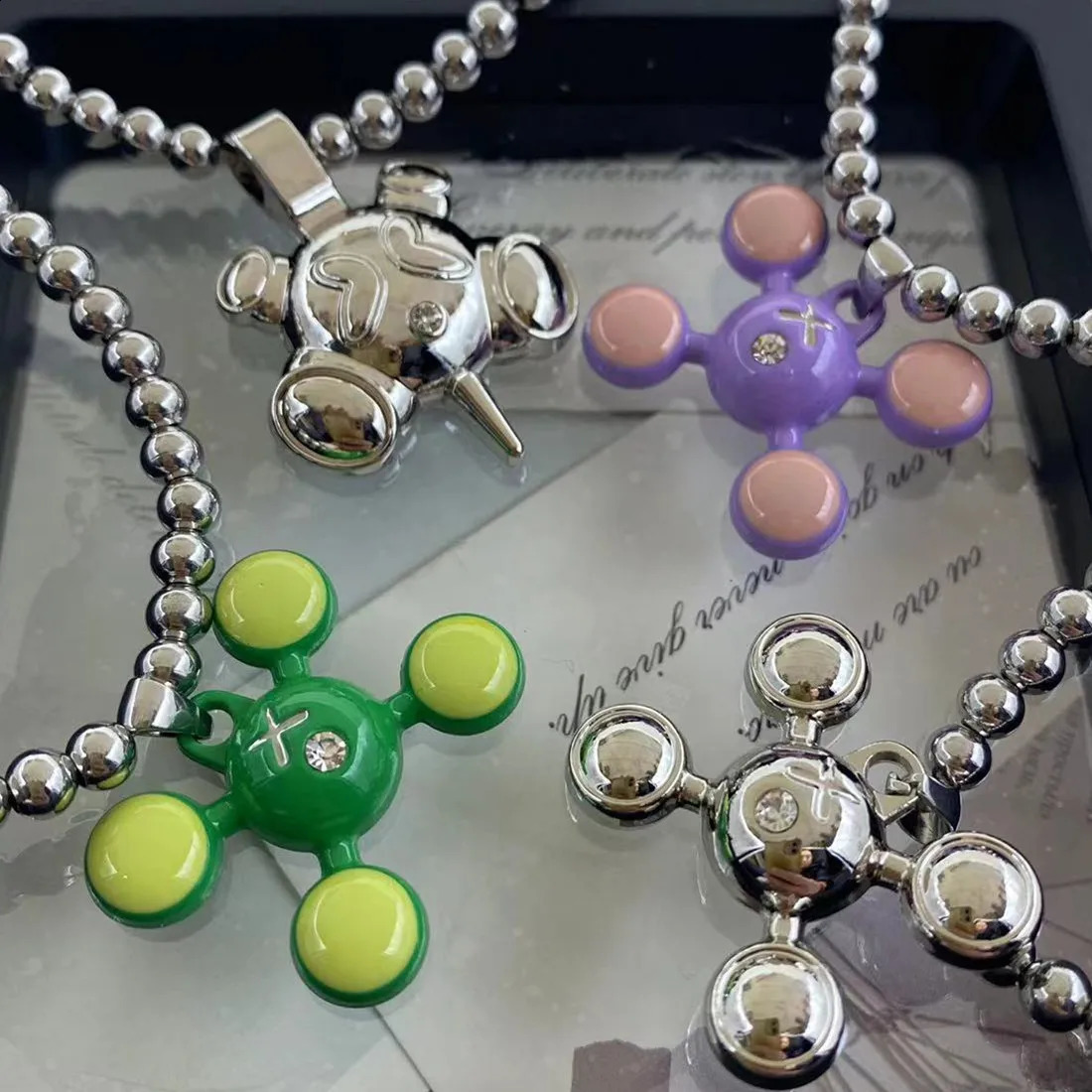 Four Ball Pendant Hip Hop Style Stainless Steel Jewelry Mens and Womens Fashion Personalized Necklace Series Wholesale 240812