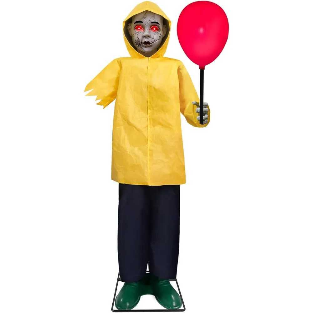 4-foot life size animated prop with glowing balloons sound activated sensors and terrifying party decorations both indoors and outdoorsX240817