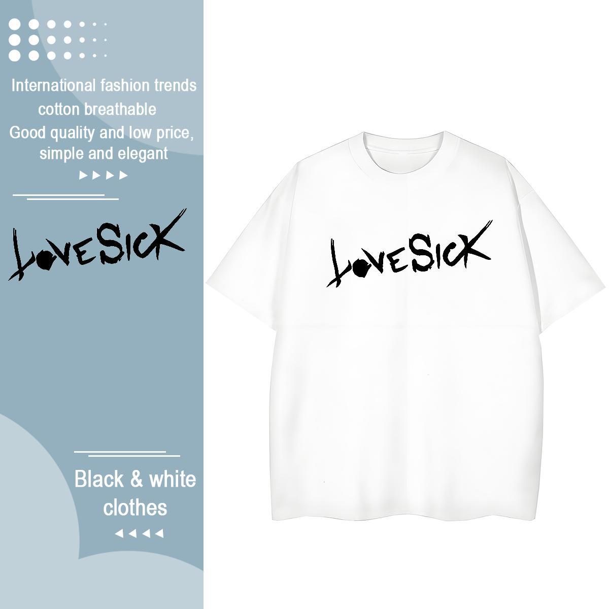 High Quality Men T Shirts 230g Cotton letter Summer Casual DIY Printed Crew Neck Breathable Men Tees Classic Tee Shirt