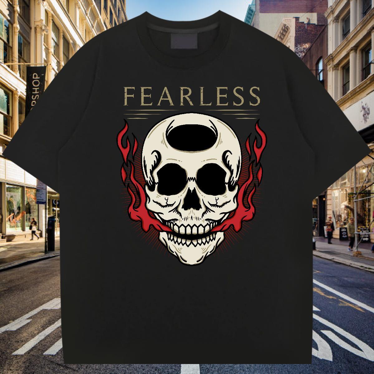 Classic Man T Shirts 230g Pure Cotton skull Casual Plus Size Cartoon Breathable Men Tshirts Stylist Tees