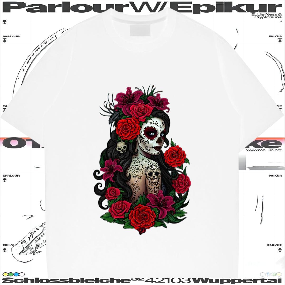 Wholesale T-Shirts 230g 100% Cotton skull Casual Daily Wear Asian Size Short Sleeve Soft Men Clothes T-Shirt Designer Fashion Tee Shirt