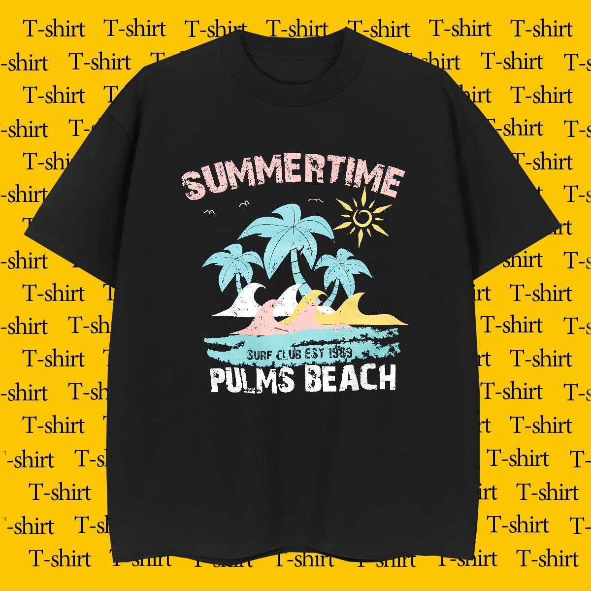 Unisex T-Shirts for Men 230g Pure Cotton beach Daily Outfit Custom Anime Crew Neck Breathable Men Tshirts 2024 New Top Tees