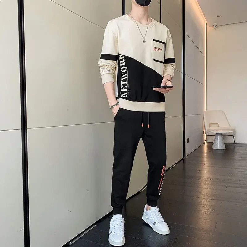 Sports Suits Sweatpants Pants Sets Black Mens Clothing Sportswear Tracksuit Alphabet T Shirt Man Offer Comfortable Top Casual 240821
