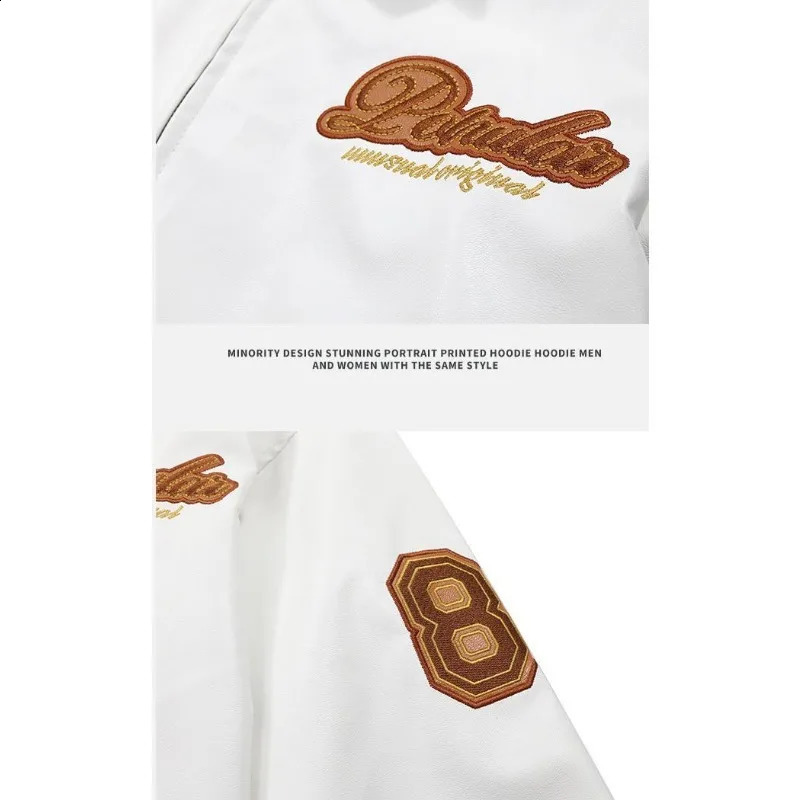 Retro Racing PU Leather Jacket Men and Women Letter Printing Lapel Motorcycle Jackets Women Y2k Japanese Streetwear Unisex 240809