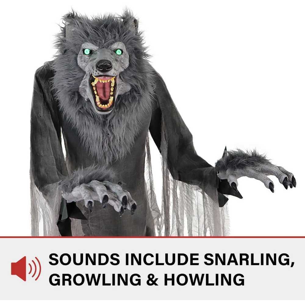 High werewolf activated Halloween animation for indoor covered outdoor crawling Halloween decorationX240817