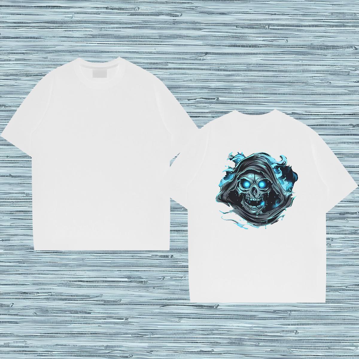 TOP Quality T shirt 230g 100% Cotton skull Beach Oversized 4XL Breathable Short Sleeve Men Tshirts Brand Clothings