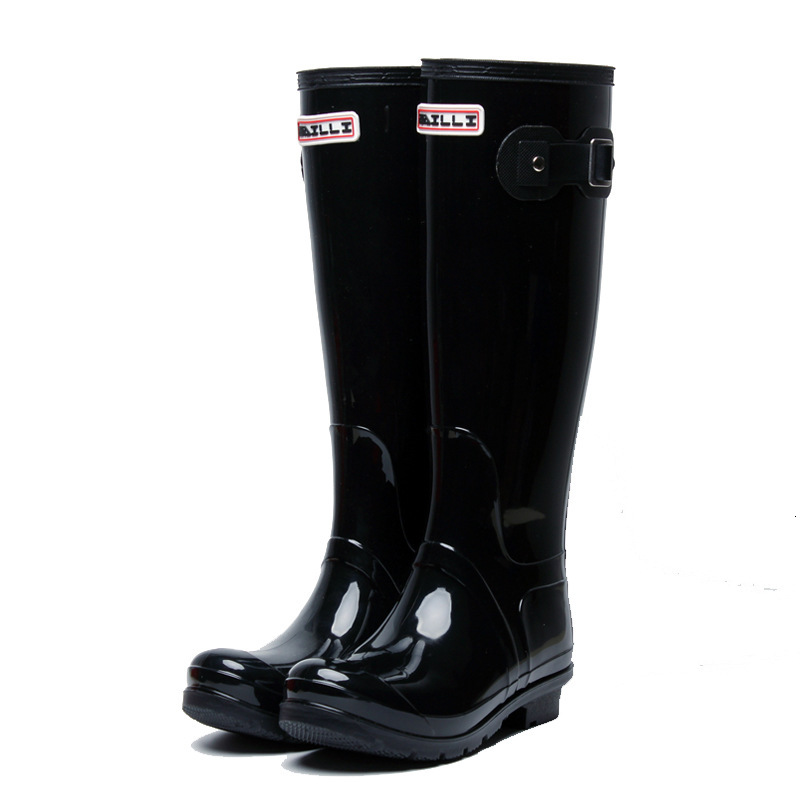 Fashion Women's Adult High Barrel Rain Spring And Autumn Anti Slip Waterproof Overcover Boots Korean Edition Wear Resistant Solid Color Water Sho
