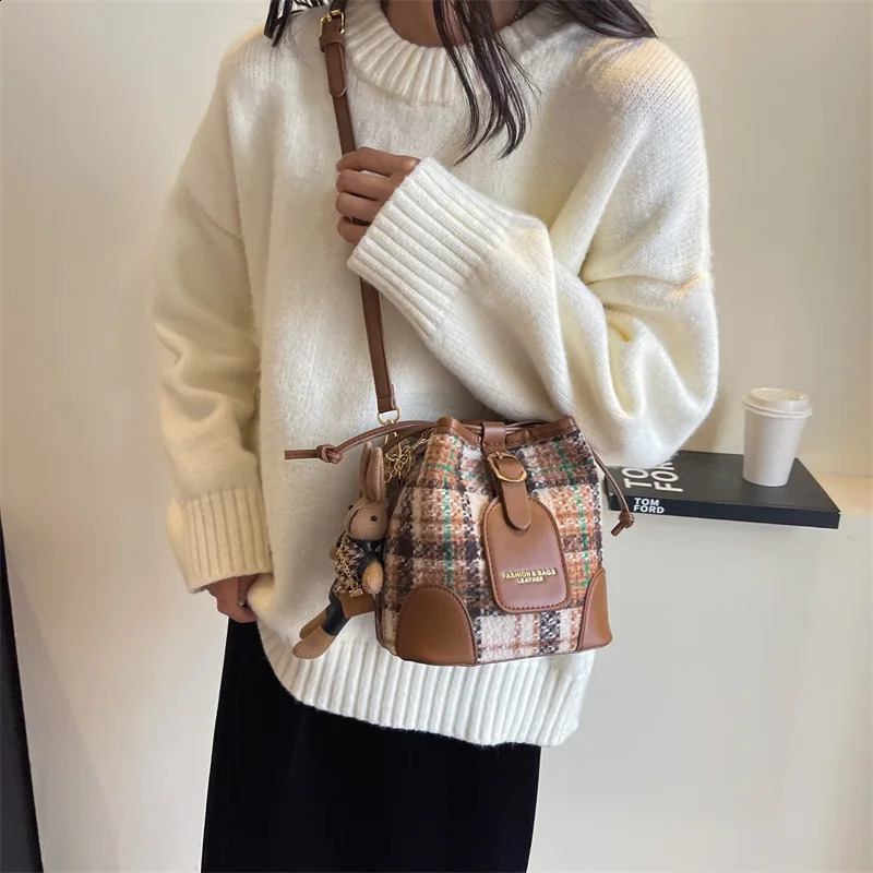 Women Shoulder Bags Fashion s Small Handbags for PU Leather Crossbody Bucket Ladies Vintage Handbag 240816
