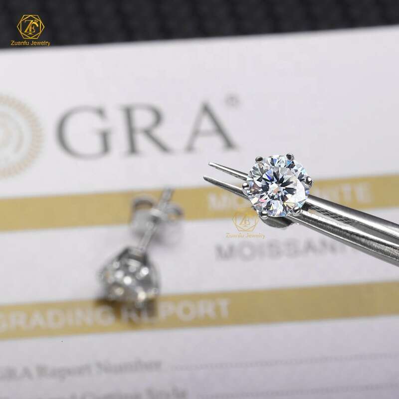 CVD HPHT 0.3ct 0.5ct 1ct 1.5ct DVS1 lab diamond earrings 4 Prongs Screw/Push Back Lab Grown Diamond Solitaire Stud Earrings