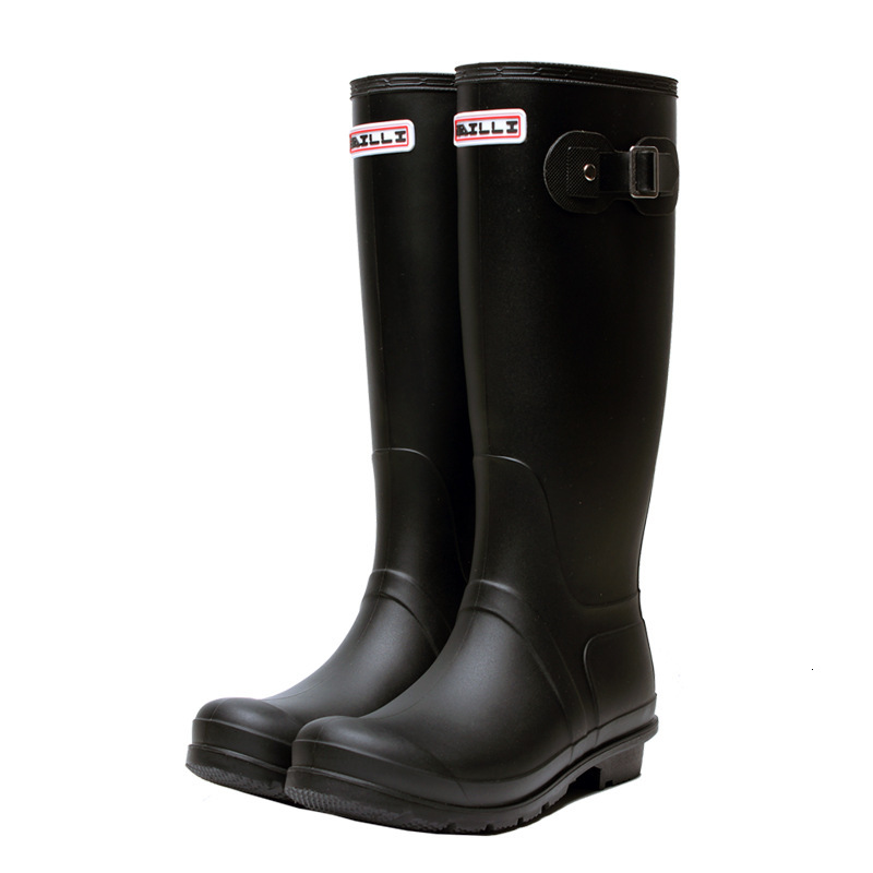 Fashion Women's Adult High Barrel Rain Spring And Autumn Anti Slip Waterproof Overcover Boots Korean Edition Wear Resistant Solid Color Water Sho