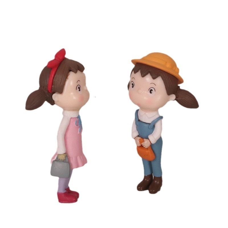 INS Mini Cartoon Character Little Girl Office Worker Micro Landscape Baby House DIY Creative Home Desktop Decoration