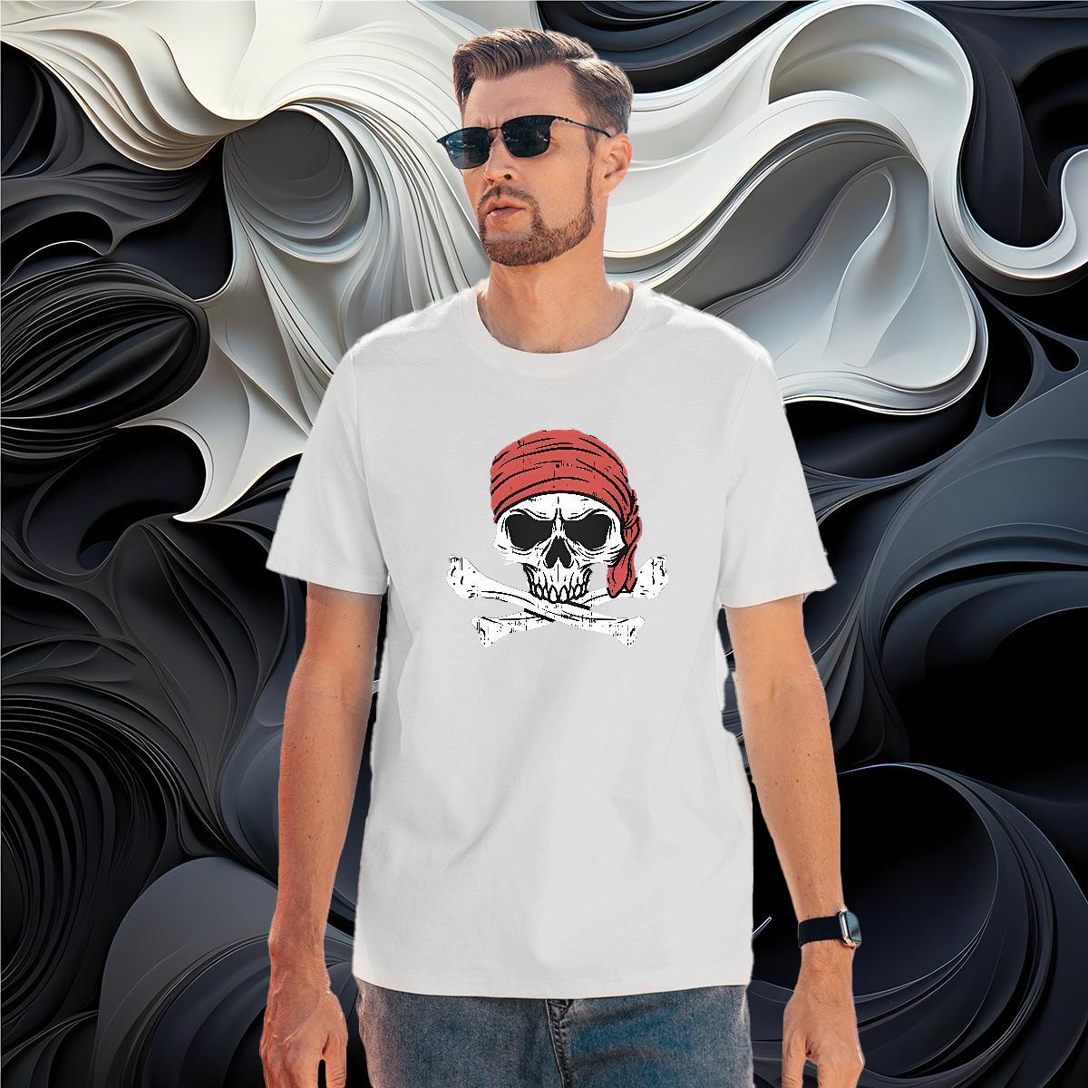 High Quality T Shirt For Man 100% Cotton 230g skull Hip Hop Cartoon Printing L-4XL Short Sleeve Soft Men Clothes T-Shirt Wholesale Tee Shirt