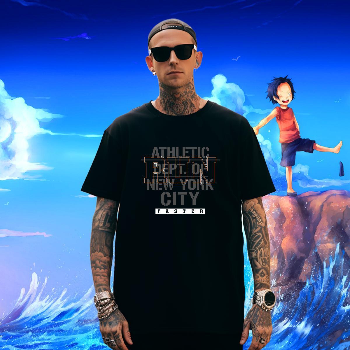 Unisex Mens T Shirts 230g 100% Cotton letter Street Custom Cartoon Breathable Short Sleeve Mens Tshirts DIY Tees
