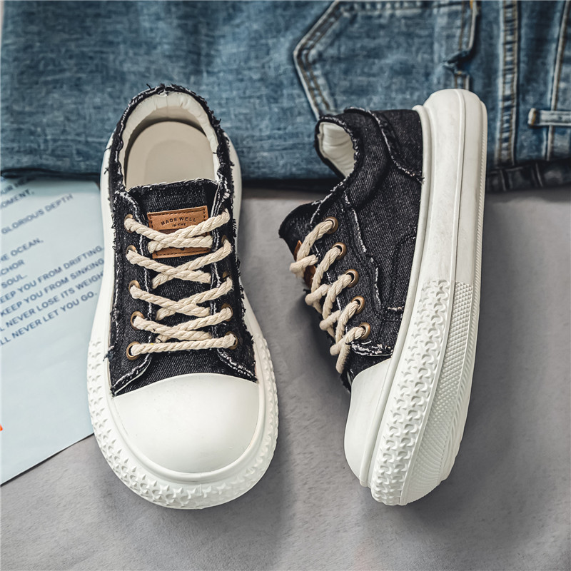 National small canvas casual big head summer breathable fashion brand all matching men's denim sports shoes