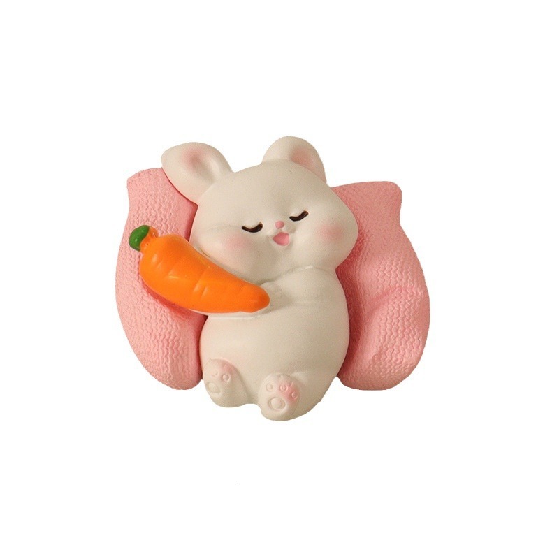 Cute Cartoon Rabbit Mini Resin Craft for Interior Scenes - Compact Home Display Accessory