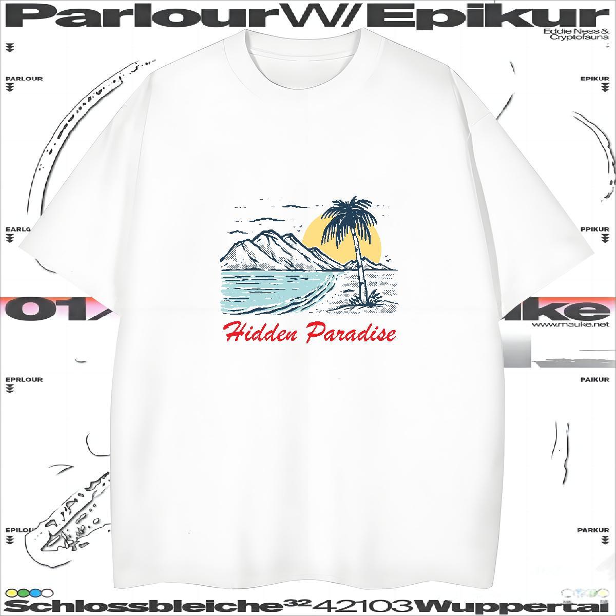 Comfortable T Shirts Men 230g Cotton mountains Beach Skull Breathable Crew Neck Tshirts Fashion Tee Shirt