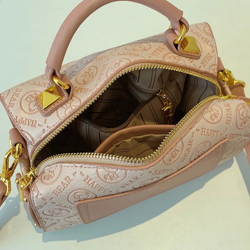 BeiBao Boston shape womens bag embedding handbag for women classic lady shoulder crossbody messenger 240817