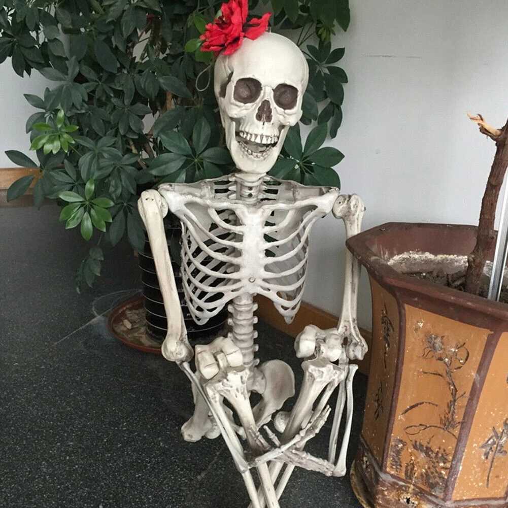 Full size hanger 90CM activity skeleton haunted house horror prop Halloween party decorationX240817