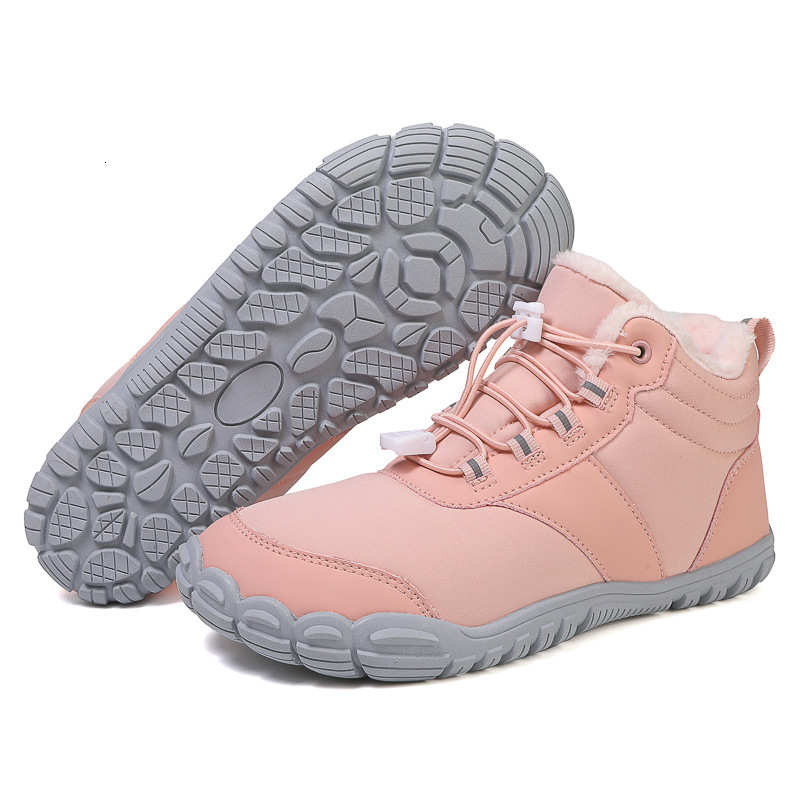 Outdoor Snow Boots For Men, Winter New Style, Anti Slip, Waterproof, Veet Warm Cotton Shoes, Women's Thick Soled Barefoot Five Finger Shoes