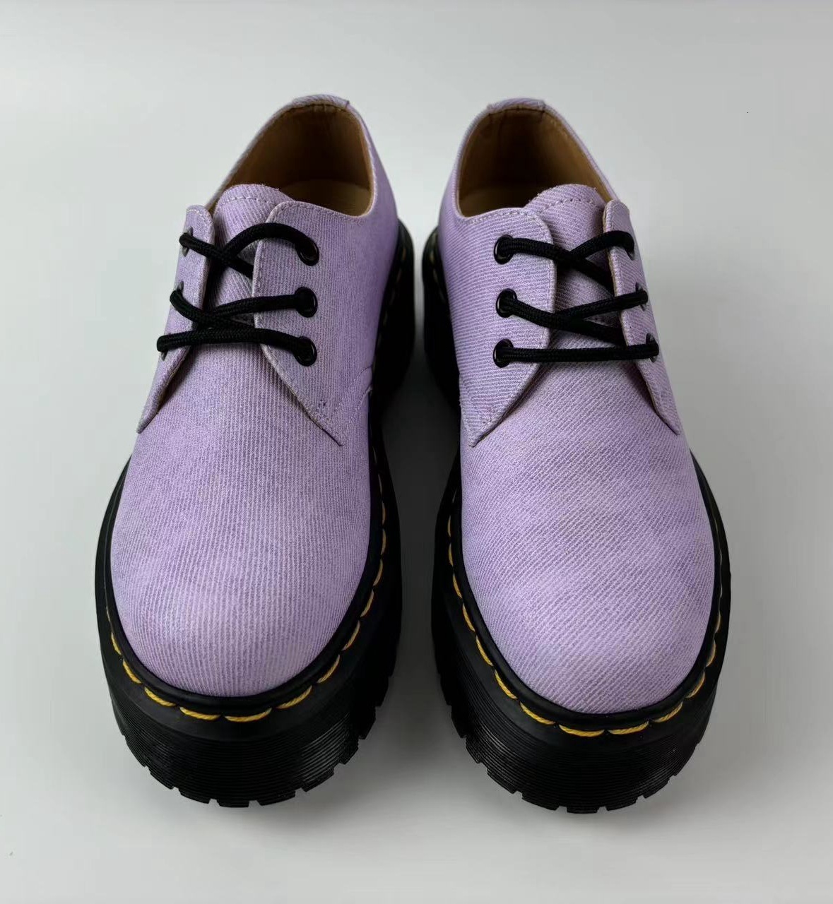 Lei Yu 1461 Thick Soled Low Top Small Leather Shoes With 3 Holes British Style Casual Versatile Student Height Increasing And Slimming Short Boots For