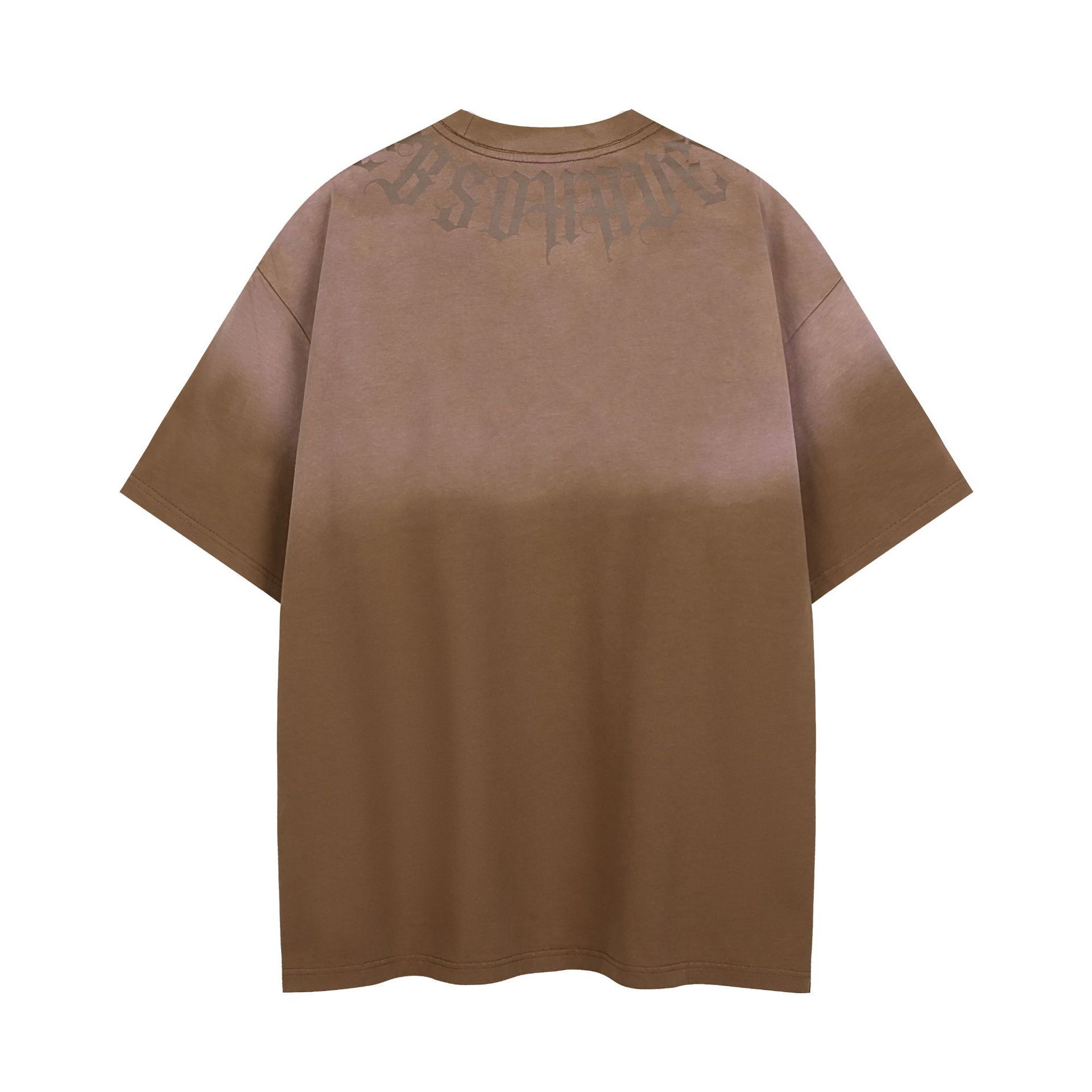 Spring/summer American Trendy style Letter Aging Washed Oversized Short Sleeve T-shirt